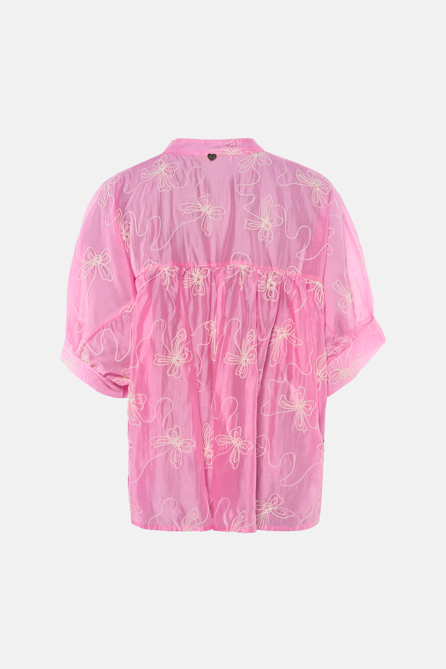 Blouse met korte mouwen - roze