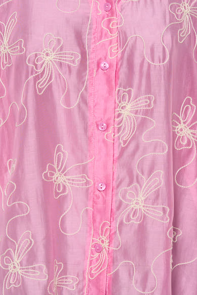 Blouse met korte mouwen - roze