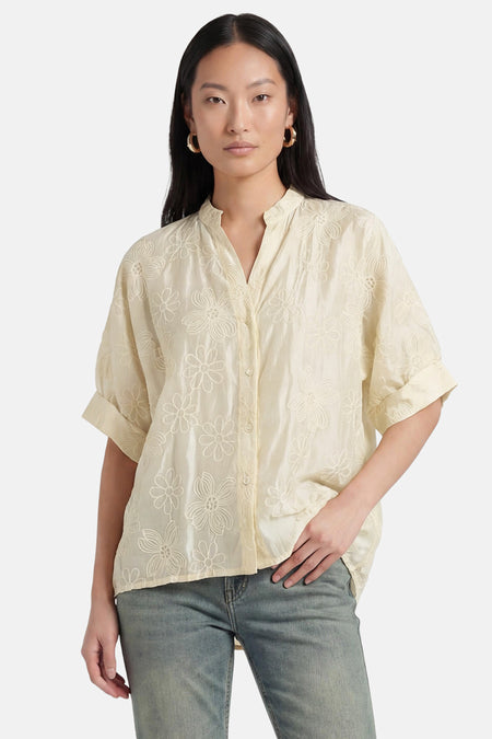 Blouse à manches courtes - jaune