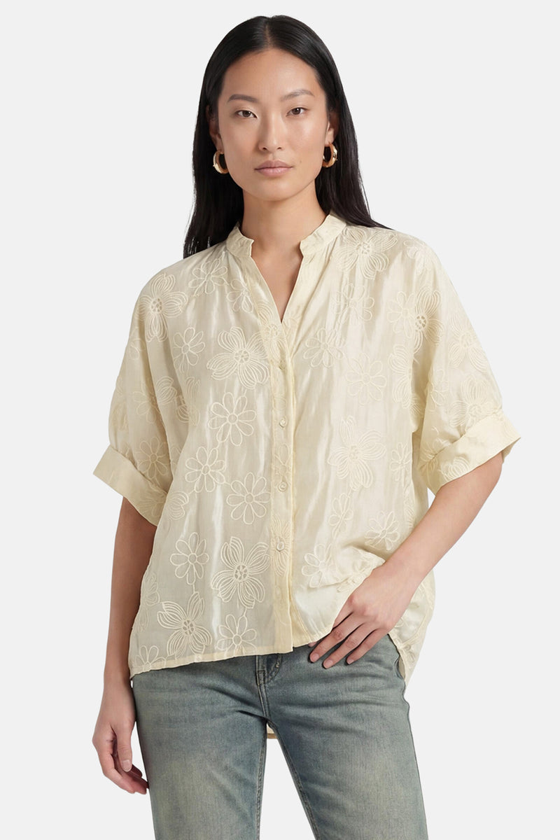Blouse à manches courtes - jaune