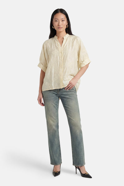 Blouse à manches courtes - jaune