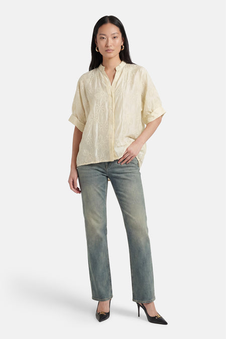 Blouse à manches courtes - jaune