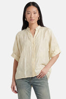 Blouse met korte mouwen - geel