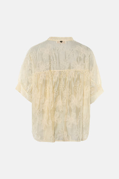 Blouse met korte mouwen - geel