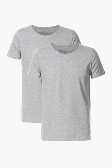 Set van twee grijze T-shirts van Petrol Industries, van katoenen jersey met korte mouwen, effen.