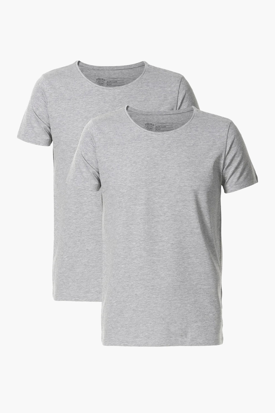 Set van twee grijze T-shirts van Petrol Industries, van katoenen jersey met korte mouwen, effen.