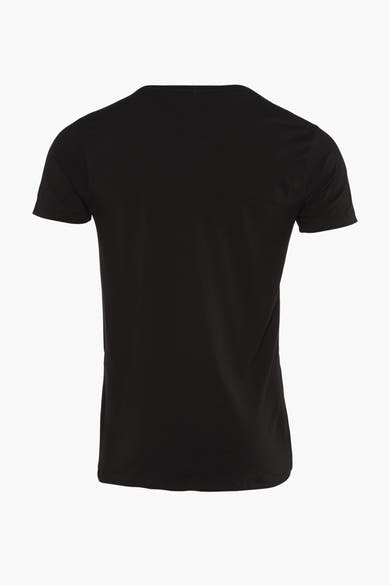 Zwart T-shirt met korte mouwen van Petrol Industries, achterkant, klassieke pasvorm van katoen.