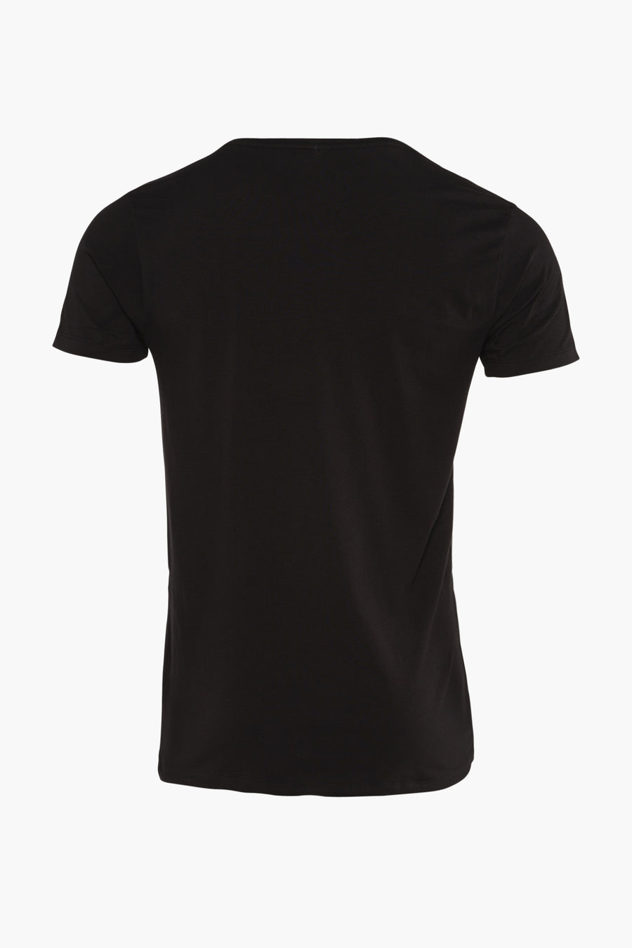 Zwart T-shirt met korte mouwen van Petrol Industries, achterkant, klassieke pasvorm van katoen.