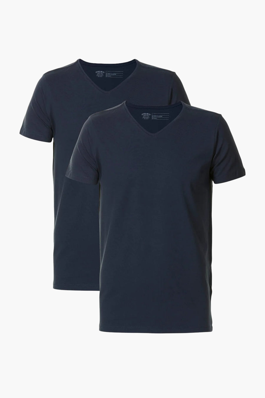 Set van twee marineblauwe T-shirts met korte mouwen en V-hals van Petrol Industries.
