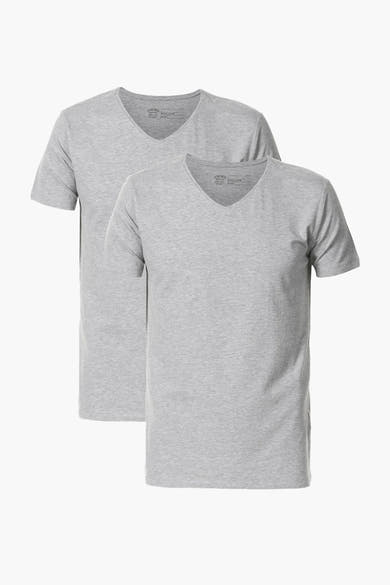 Set van twee grijze T-shirts met korte mouwen van Petrol Industries, V-hals.