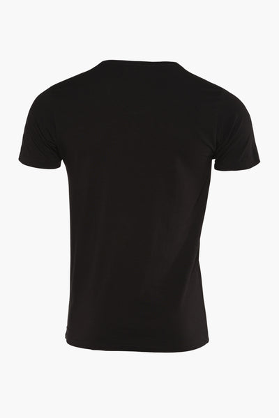 Zwart T-shirt met korte mouwen van Petrol Industries, achterkant, normale pasvorm van katoen.