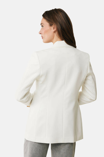 Witte blazer van MEXX, getailleerd model met lange mouwen en ingesneden revers, achterzijde.