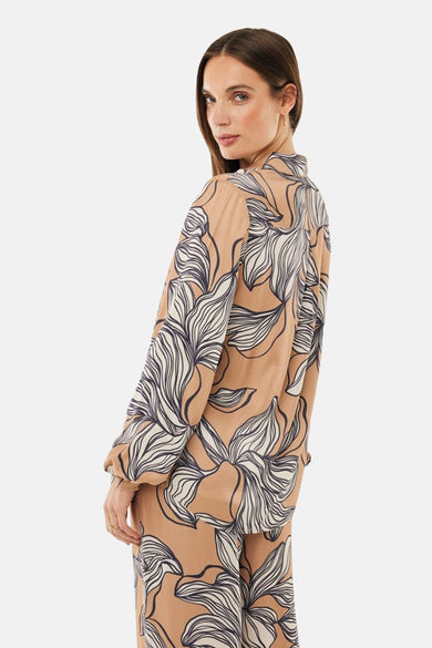 Multikleurige blouse met lange mouwen van MEXX met gestileerd bloemenpatroon.