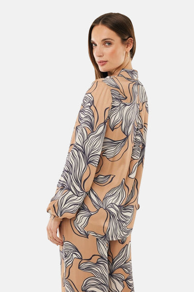 Multikleurige blouse met lange mouwen van MEXX met gestileerd bloemenpatroon.