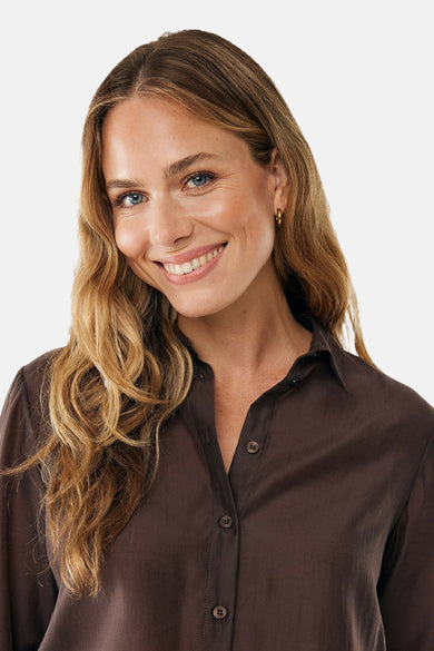 Hemd met lange mouwen - bruin