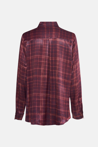 Rood overhemd met lange mouwen van MEXX, geruit, met subtiele satijnen textuurdetails.