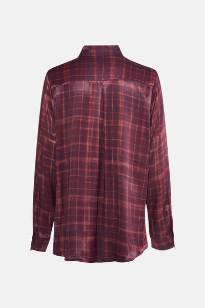 Rood overhemd met lange mouwen van MEXX, geruit, met subtiele satijnen textuurdetails.
