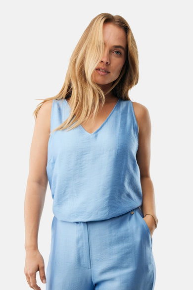 Blauw mouwloos overhemd van MEXX, met een delicate textuur en een relaxte pasvorm.