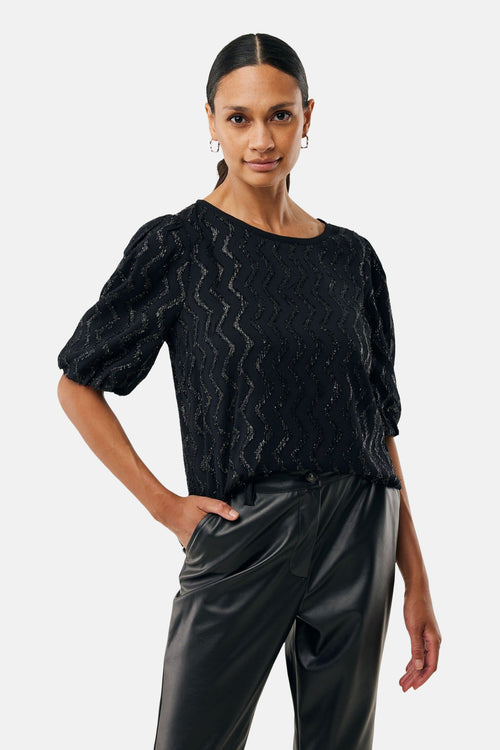 Blouse met korte mouwen - zwart