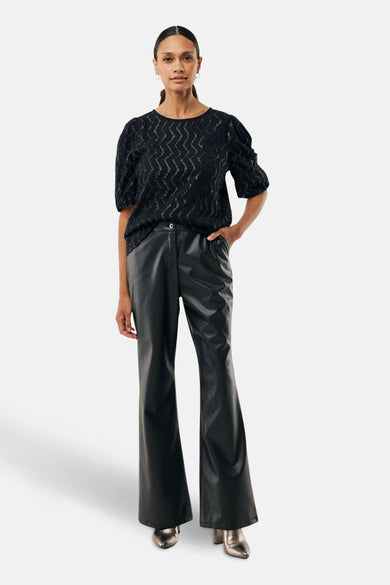 Blouse met korte mouwen - zwart