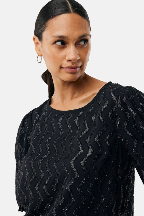 Blouse met korte mouwen - zwart