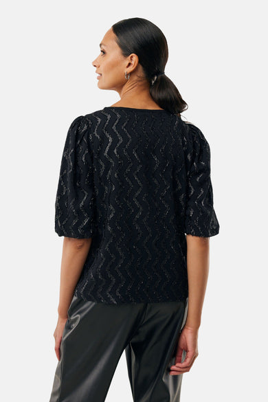 Blouse met korte mouwen - zwart