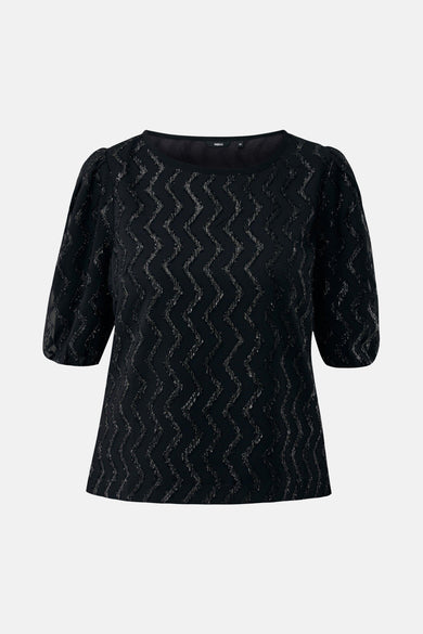 Blouse met korte mouwen - zwart