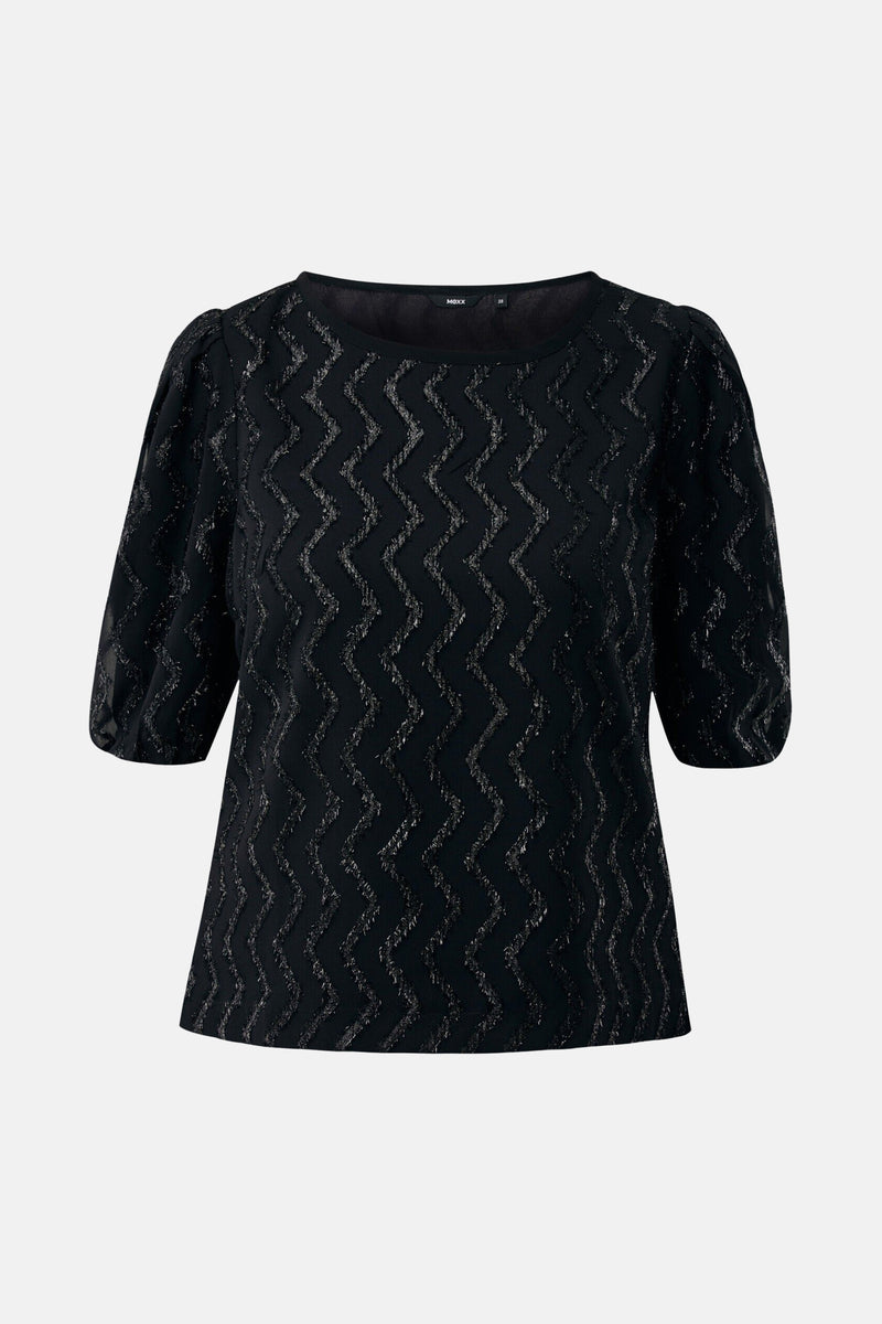 Blouse met korte mouwen - zwart