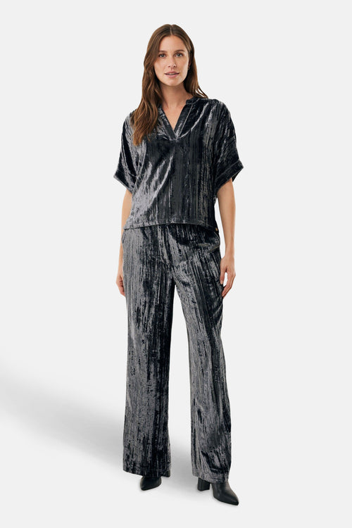 Blouse met korte mouwen - grijs