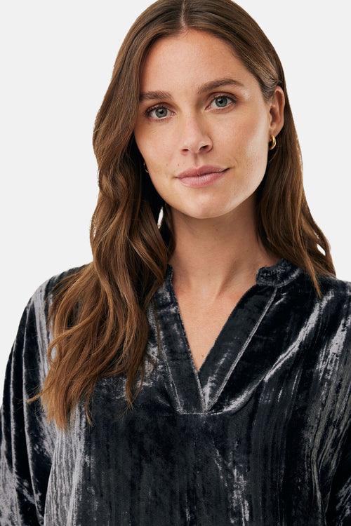 Blouse met korte mouwen - grijs