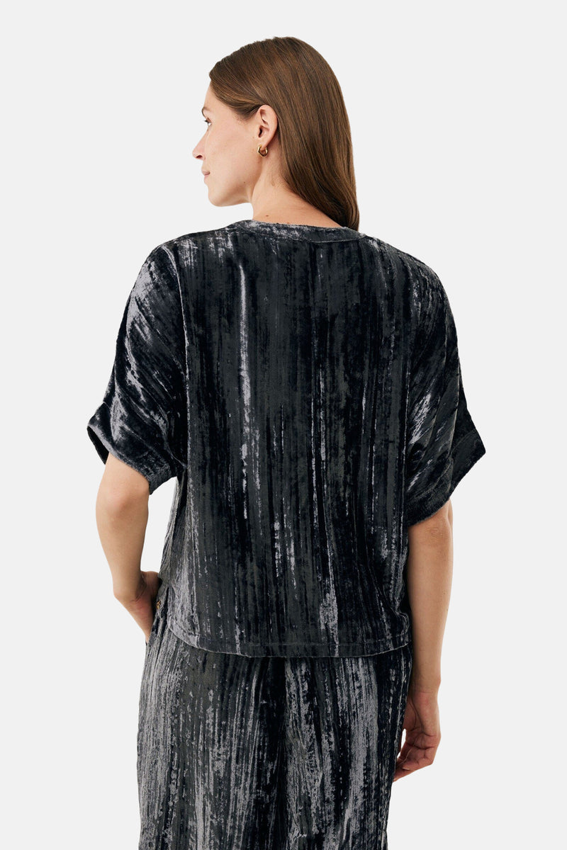 Blouse met korte mouwen - grijs