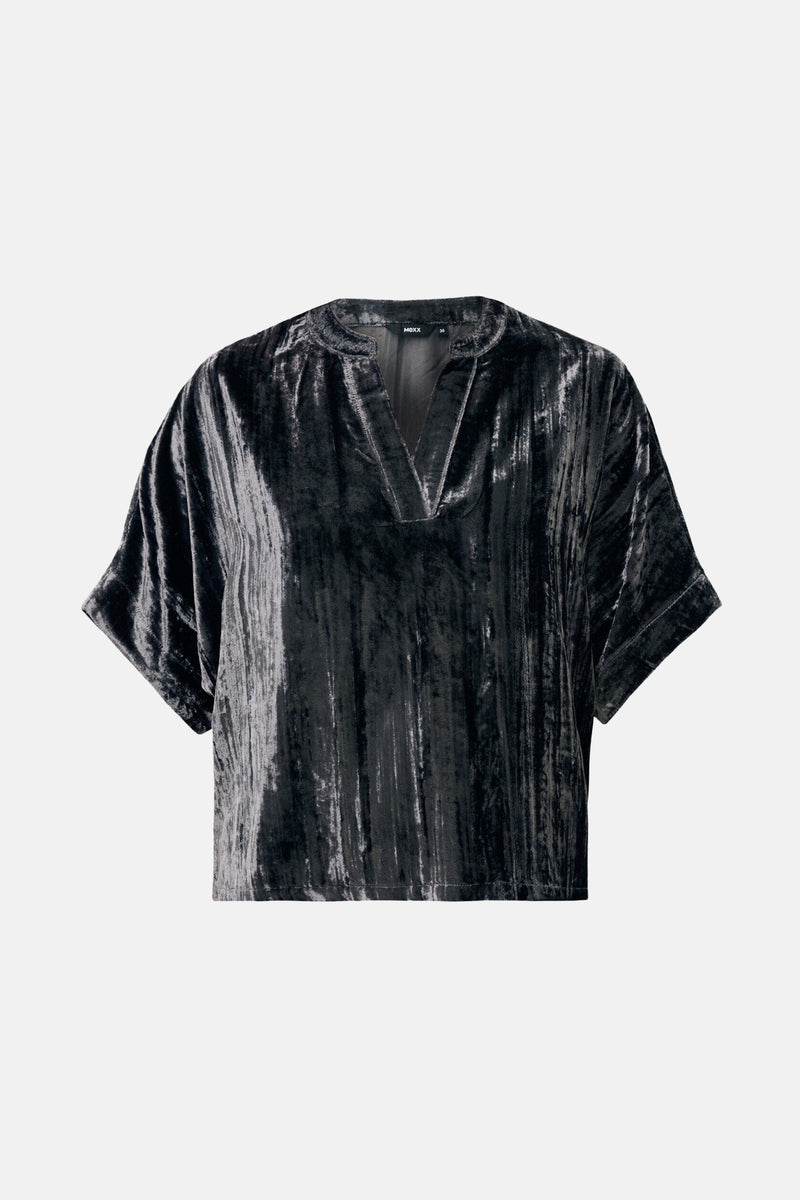 Blouse met korte mouwen - grijs