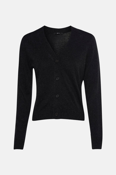 Zwarte cardigan van MEXX met een aansluitende pasvorm en een klassieke knoopsluiting.