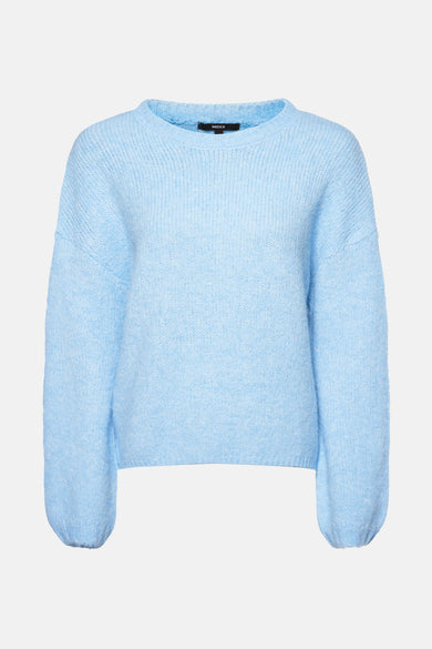 Ronde hals trui blauw van MEXX, in een zachte, dichte breisel.