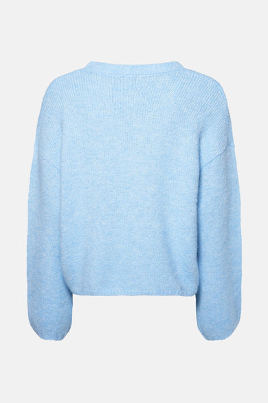 Pull bleu à col rond de MEXX, en maille texturée.