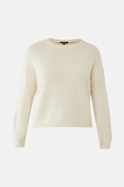 Pull écru à col rond de MEXX, en maille duveteuse et coupe décontractée.