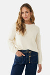 Pull met ronde hals - ecru