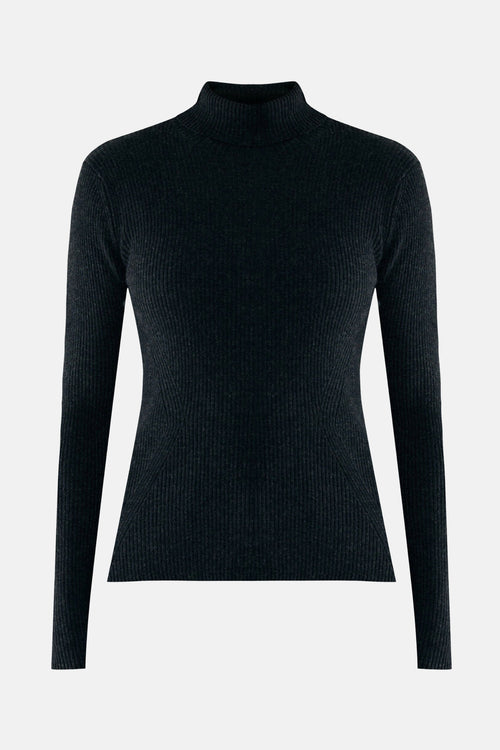 Pull met rolkraag - zwart