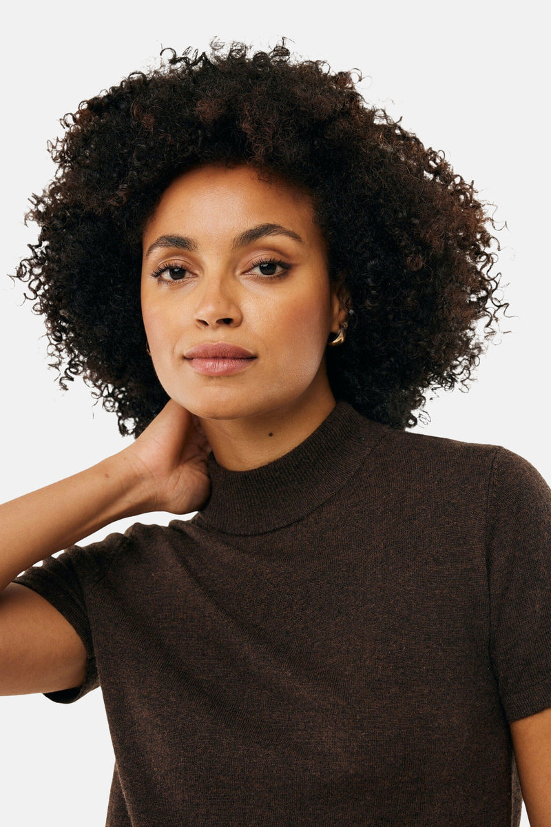 Pull met ronde hals - bruin