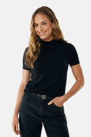 Pull met ronde hals - zwart