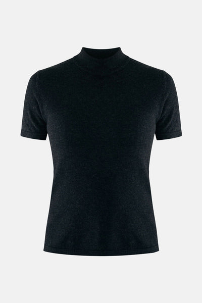 Pull à col rond noir de MEXX, en maille fine et manches courtes.