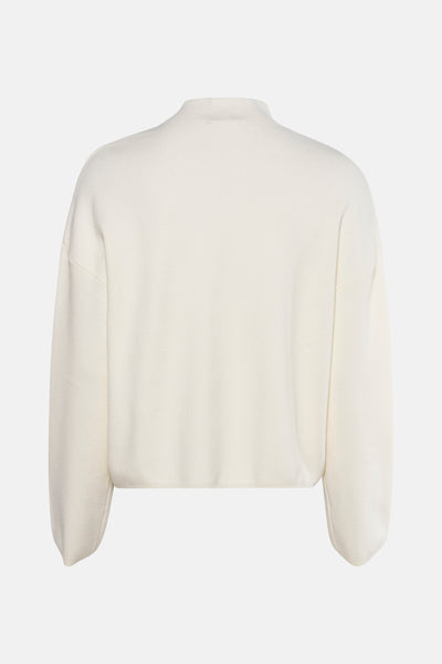 Pull à col roulé écru de MEXX, en tricot lisse, avec des manches longues amples.