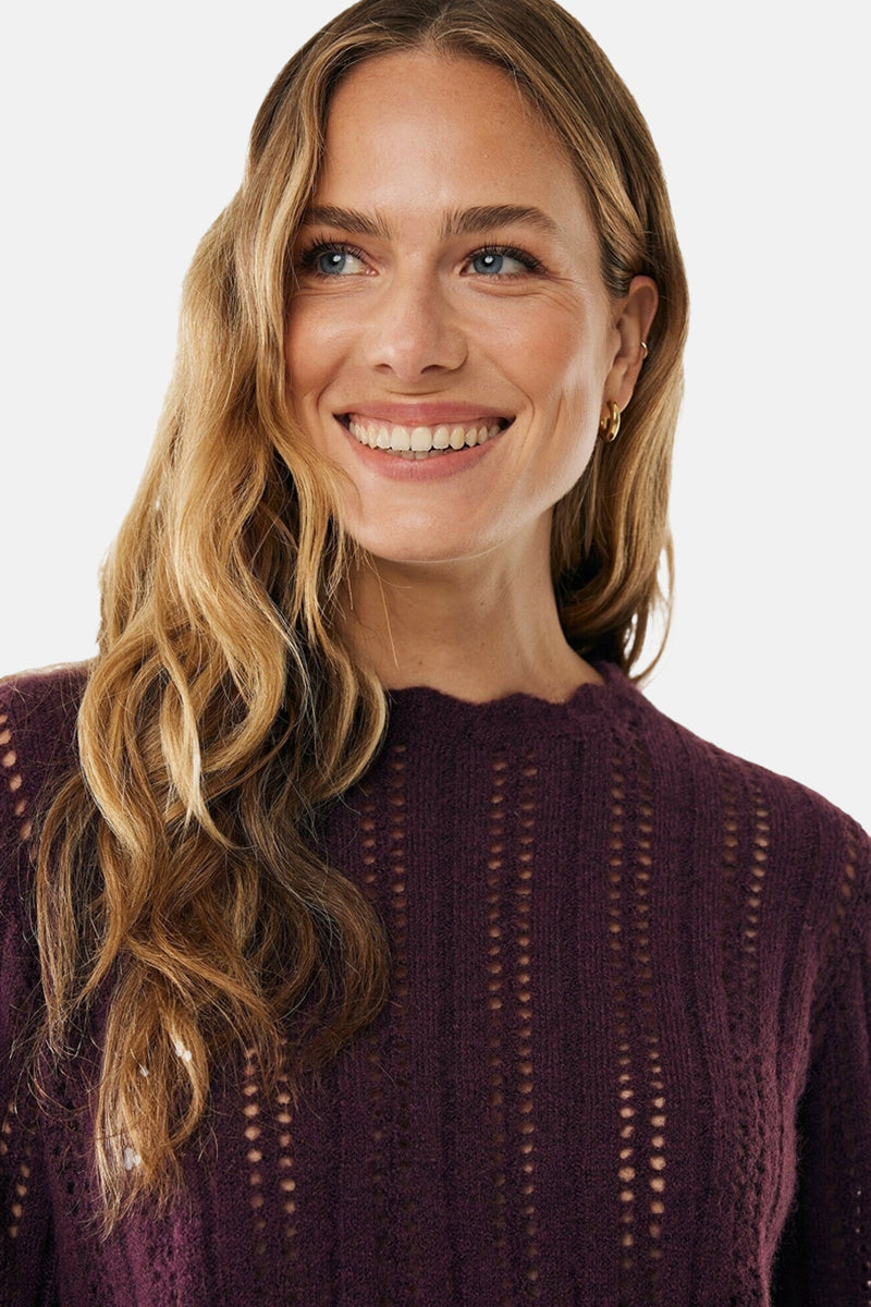 Pull met ronde hals - Bordeaux