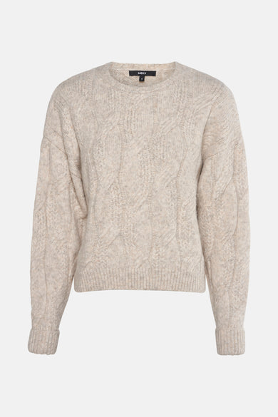 Pull met ronde hals - beige