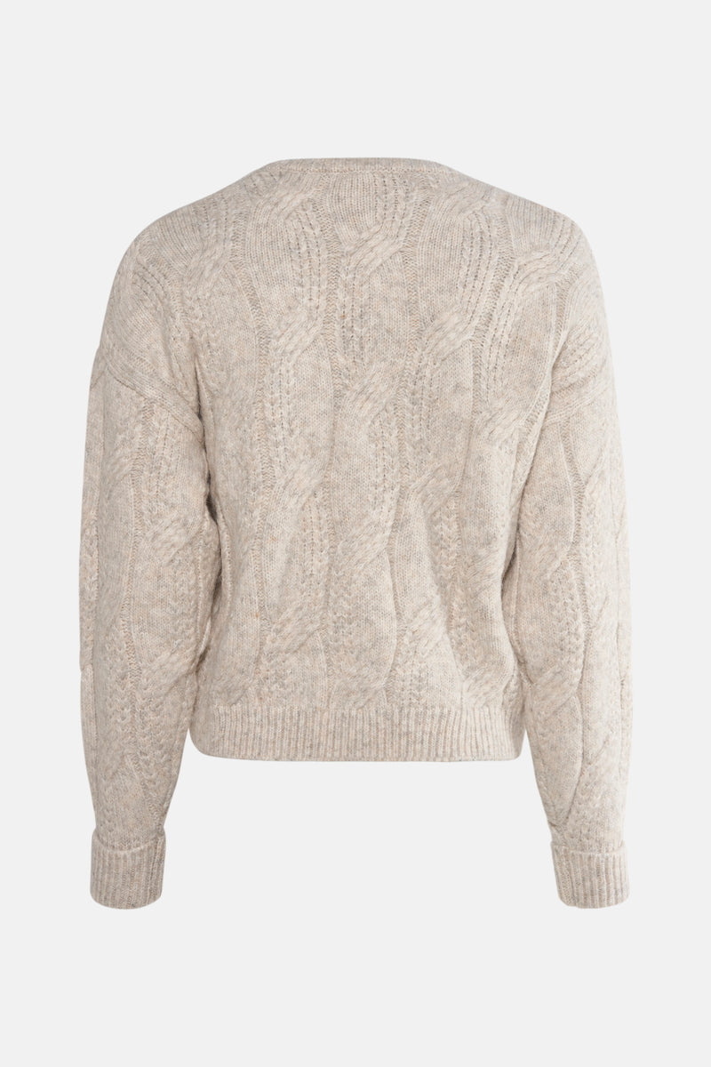 Pull met ronde hals - beige