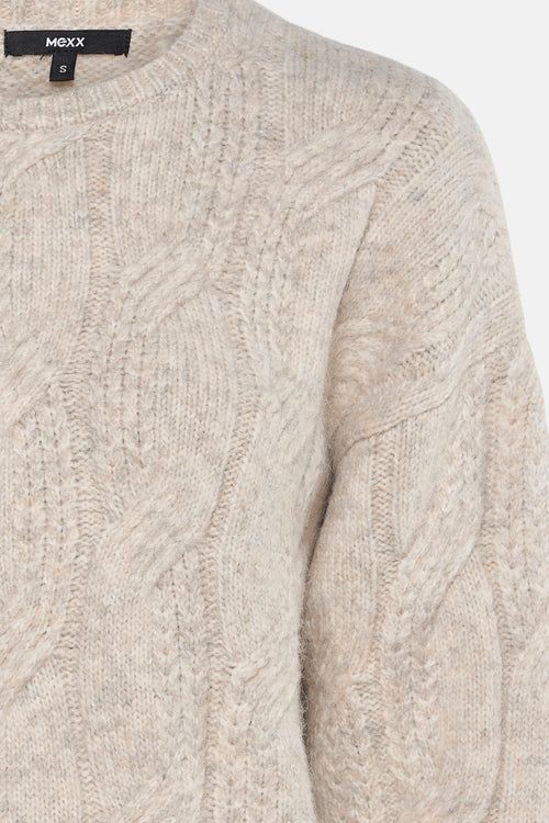 Pull met ronde hals - beige