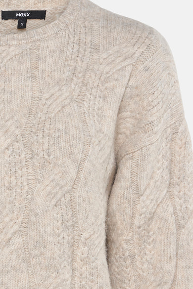 Pull met ronde hals - beige