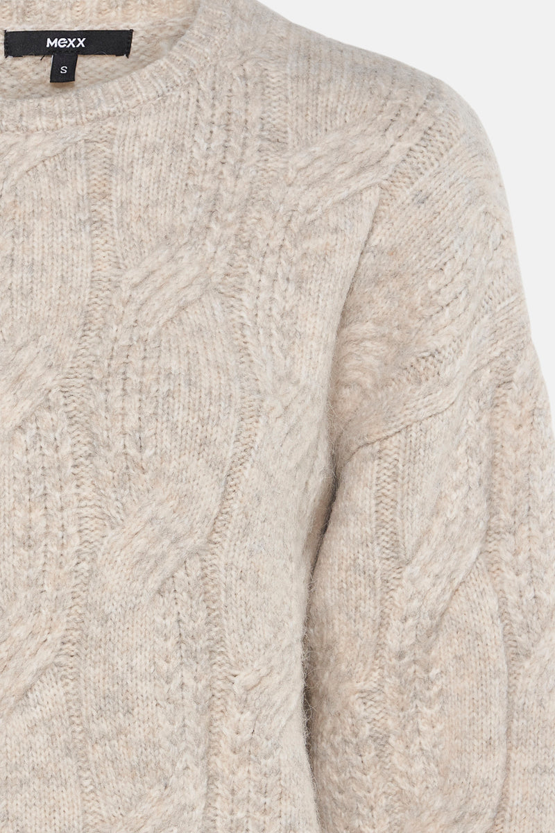 Pull met ronde hals - beige