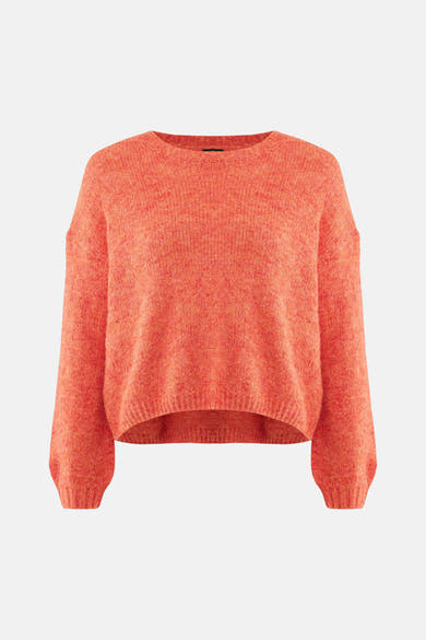 Pull col rond orange de MEXX, en maille duveteuse avec une coupe décontractée.

