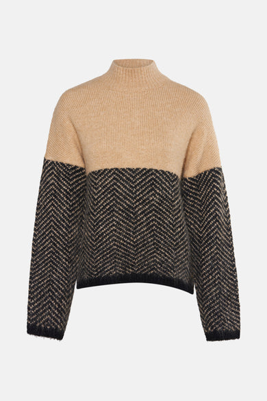 Pull met rolkraag - multicolor